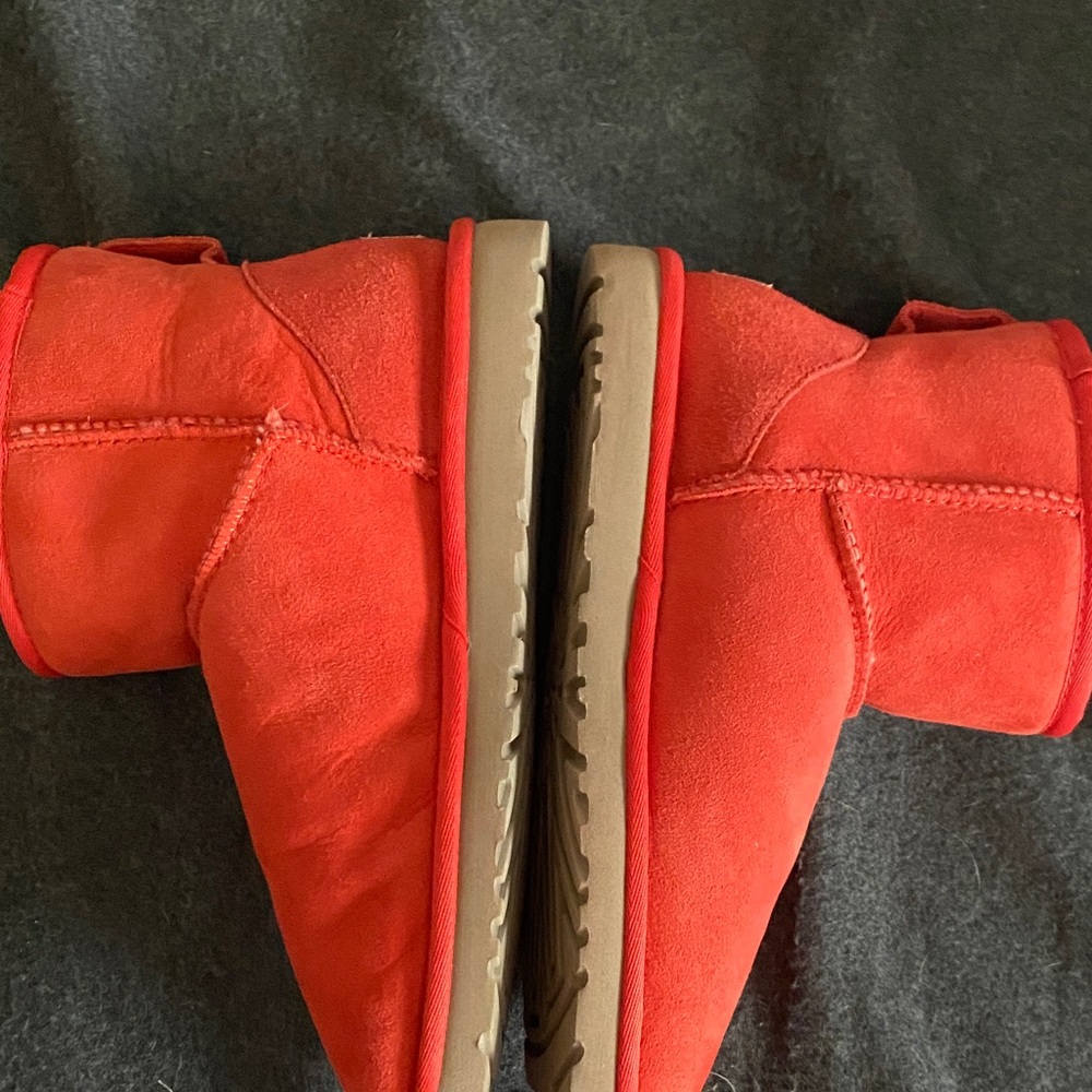 UGG Short Suede Boots in Bright Coral - Picture 9 of 11